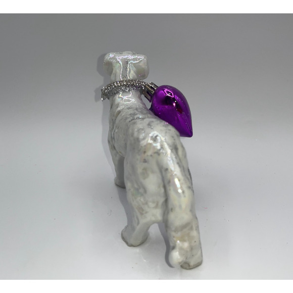 Vintage Valentine's Day Iridescent Dog Pink Tongue Diamond Heart Bow Collar OOAK - Picture 9 of 16